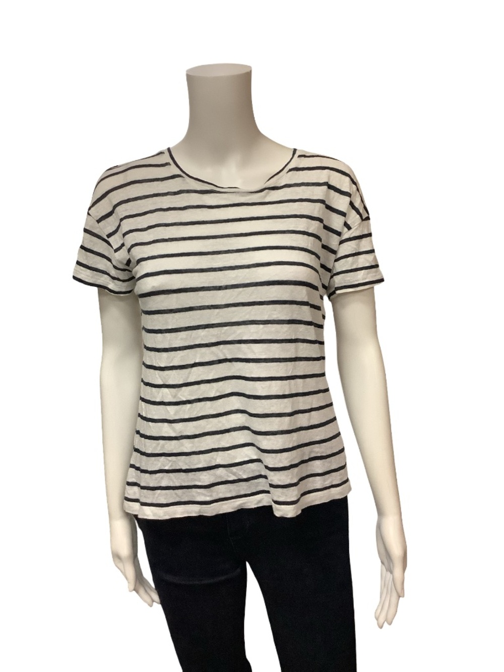 Kinly Linen Stripe Print Top Size: S